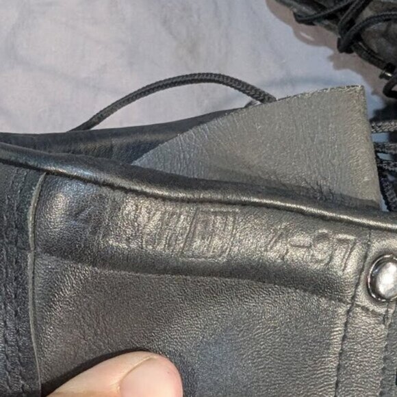Black Leather Military Combat Lace Up Boots Size 4.5 - Picture 7 of 11